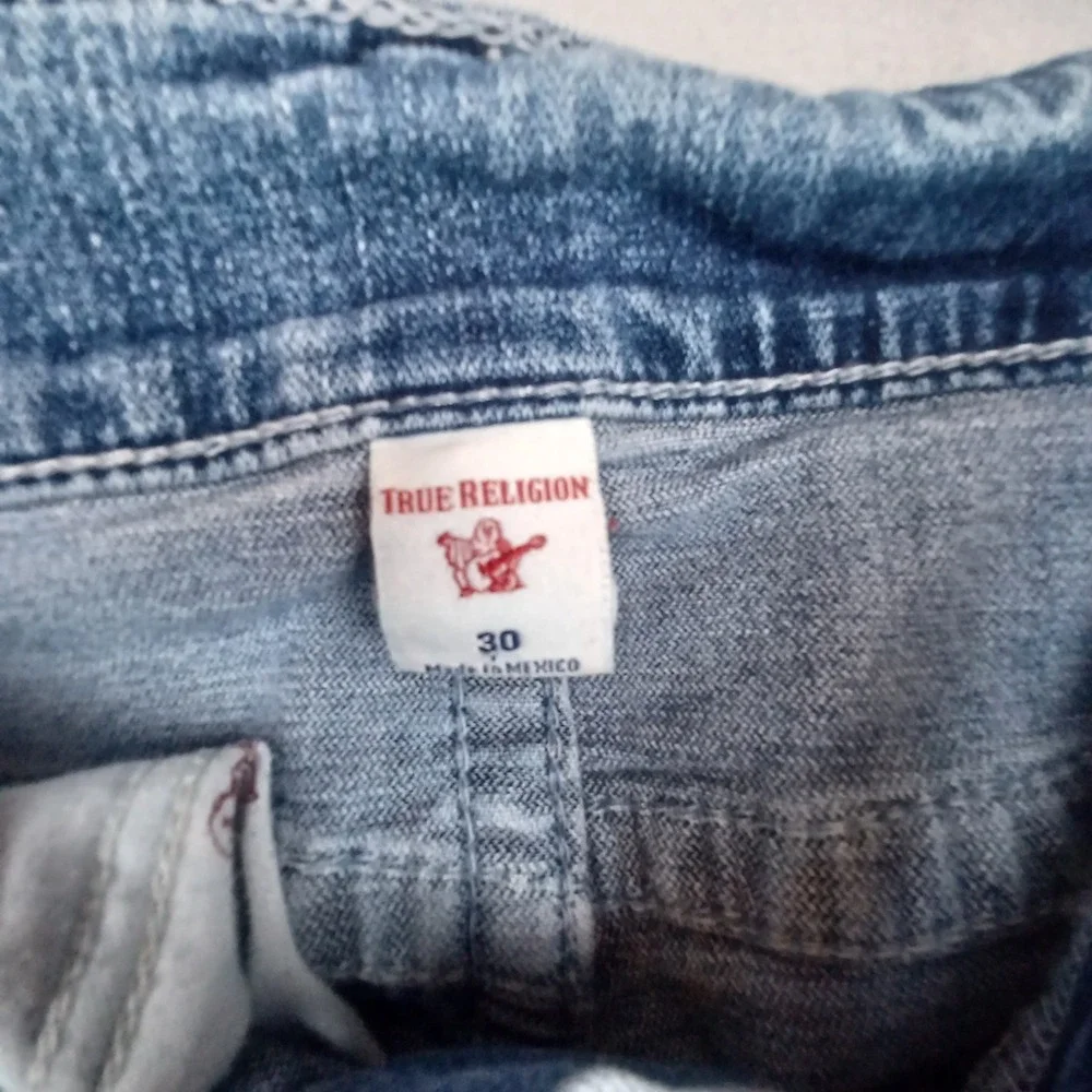 True Religion Men Jeans 30 Blue Denim Geno Relaxed Slim Logo 31